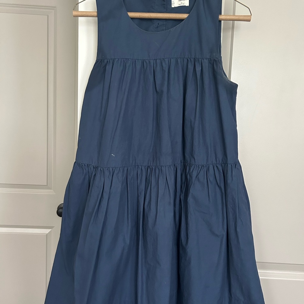 Wilfred trapeze navy dress with pockets